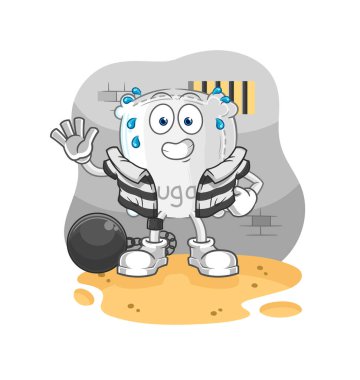 the sugar sack criminal in jail. cartoon characte