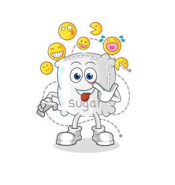 the sugar sack laugh and mock character. cartoon mascot vecto