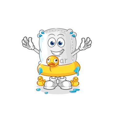 the sugar sack with duck buoy cartoon. cartoon mascot vecto