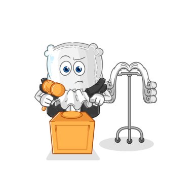 the sugar sack judge holds gavel. character vecto