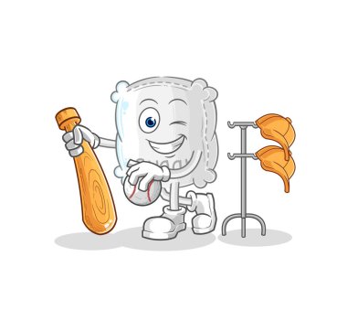 the sugar sack playing baseball mascot. cartoon vecto