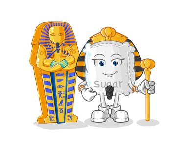 the sugar sack ancient egypt cartoon. cartoon mascot vecto