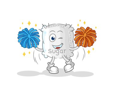 the sugar sack cheerleader cartoon. cartoon mascot vecto