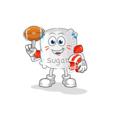 the sugar sack playing rugby character. cartoon mascot vecto