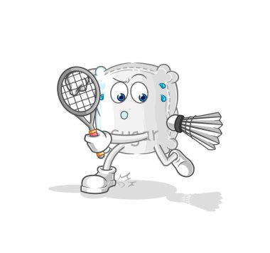 the sugar sack playing badminton illustration. character vecto