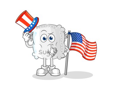 the sugar sack uncle sam character. cartoon mascot vecto