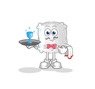 the sugar sack waiter cartoon. cartoon mascot vecto