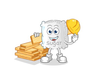 the sugar sack builder vector. cartoon characte