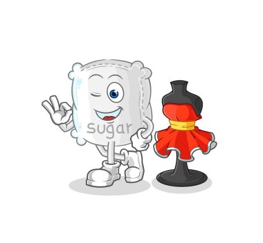 the sugar sack fashion designer vector. cartoon characte