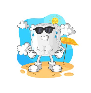 the sugar sack sunbathing in summer. character vecto