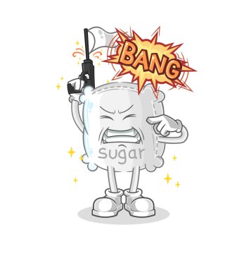 the sugar sack warning shot mascot. cartoon vecto