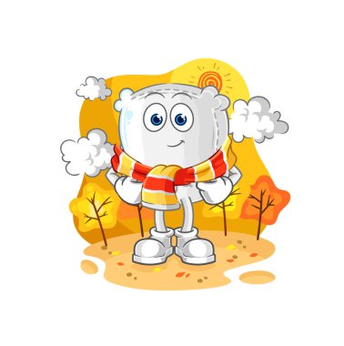 the sugar sack in the autumn. cartoon mascot vecto