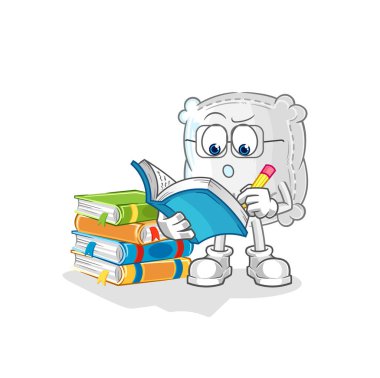 the sugar sack studying mascot. cartoon vecto