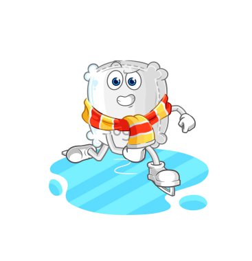 the sugar sack ice skiing cartoon. character mascot vecto