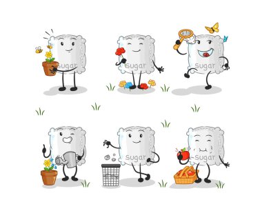 the sugar sack save the earth group. cartoon masco