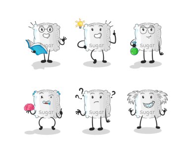 the sugar sack thinking group character. cartoon mascot vecto