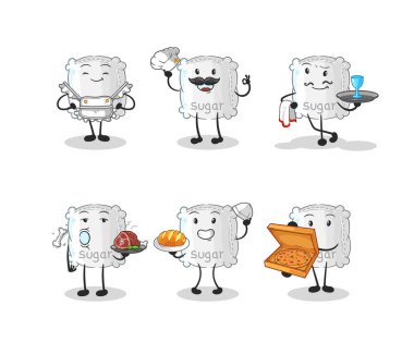 the sugar sack restaurant group character. cartoon mascot vecto