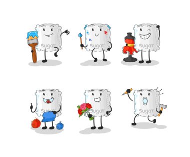 the sugar sack artist group character. cartoon mascot vecto