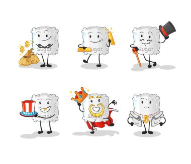 the sugar sack rich character. cartoon mascot vecto