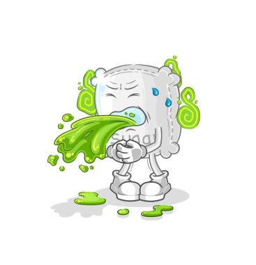 the sugar sack throw up cartoon. cartoon mascot vecto