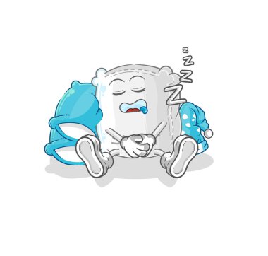 the sugar sack sleeping character. cartoon mascot vecto