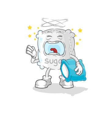 the sugar sack yawn character. cartoon mascot vecto