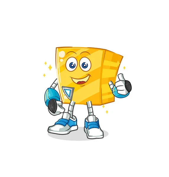 Gold Robot Character Cartoon Mascot Vecto — Archivo Imágenes Vectoriales