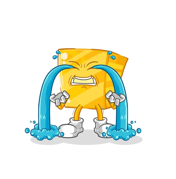 Gold Crying Illustration Character Vecto — Stok Vektör