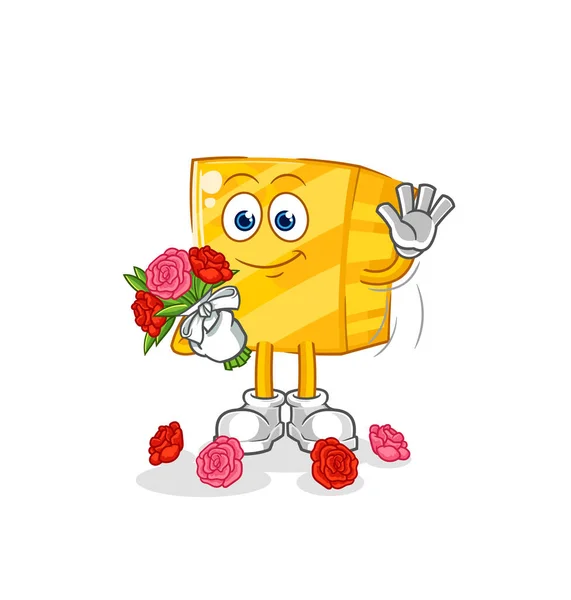 Gold Bouquet Mascot Cartoon Vecto — Stock Vector