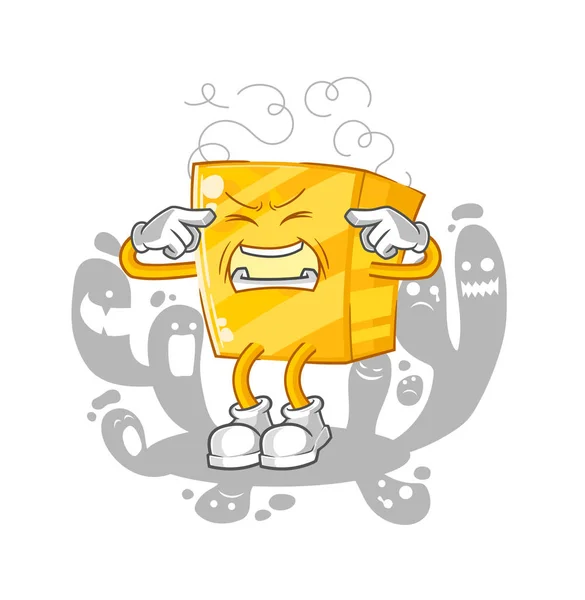Depressed Gold Character Cartoon Vecto — Stockvector