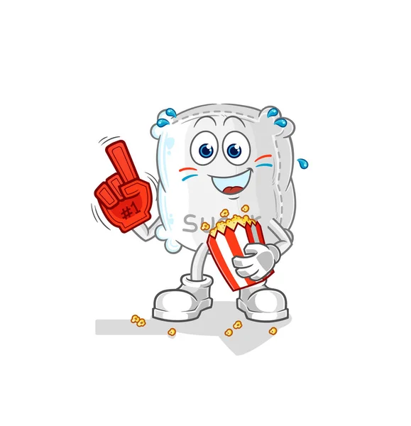 Sugar Sack Fan Popcorn Illustration Character Vecto — Vettoriale Stock