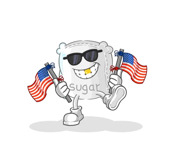 Sugar Sack American Youth Cartoon Mascot Vecto — Stock vektor