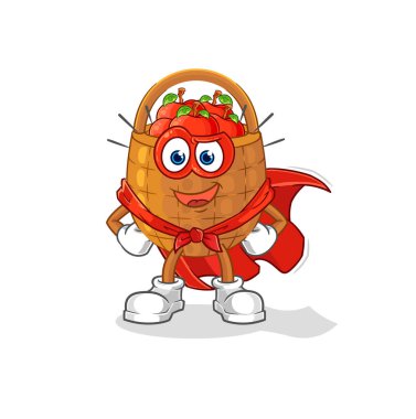 the apple basket heroes vector. cartoon characte