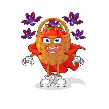 the apple basket Dracula illustration. character vecto