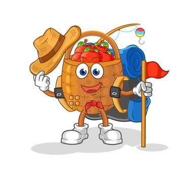 the apple basket scout vector. cartoon characte