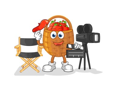 the apple basket director mascot. cartoon vecto