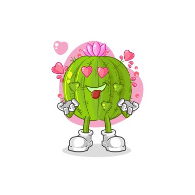 the cactus fallin love vector. cartoon characte
