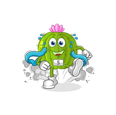the cactus runner character. cartoon mascot vecto