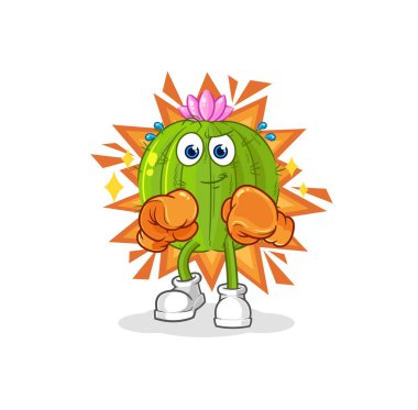 the cactus boxer character. cartoon mascot vecto