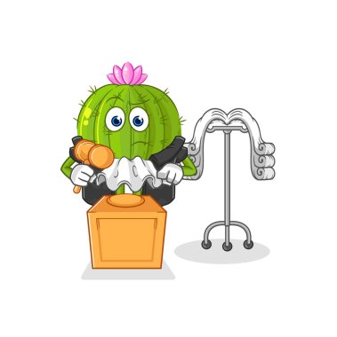 the cactus judge holds gavel. character vecto