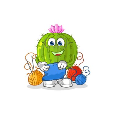 the cactus tailor mascot. cartoon vecto
