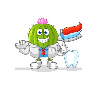the cactus dentist illustration. character vecto