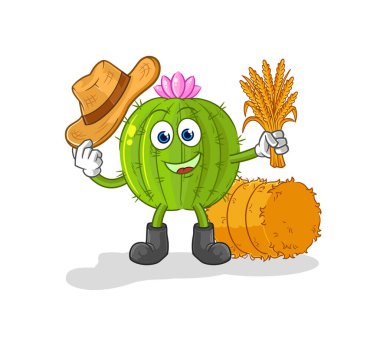 the cactus farmer mascot. cartoon vecto