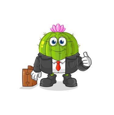 the cactus office worker mascot. cartoon vecto
