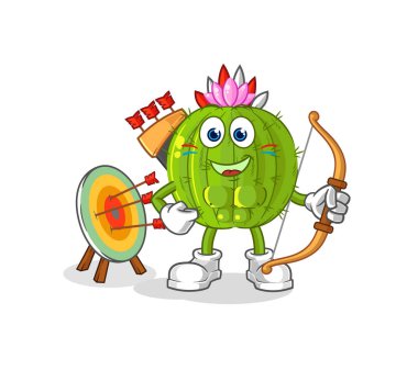 the cactus native american tribe. cartoon mascot vecto