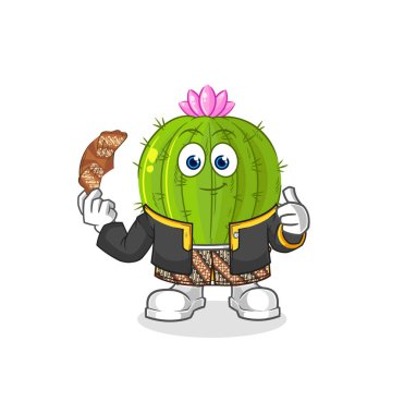 the cactus Javanese character. cartoon mascot vecto