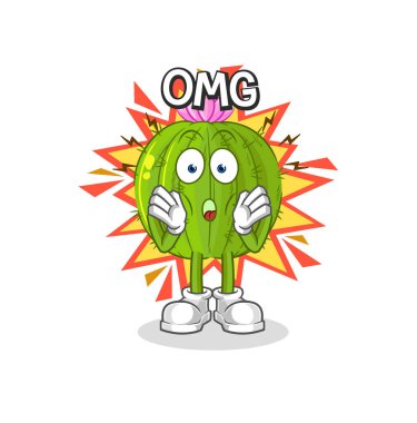 the cactus Oh my God vector. cartoon characte