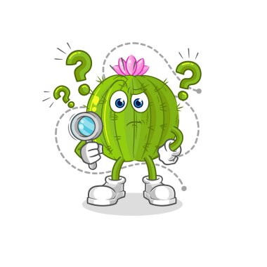 the cactus searching illustration. character vecto