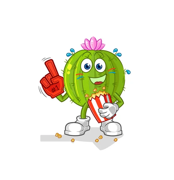 Cactus Fan Popcorn Illustration Character Vecto — Archivo Imágenes Vectoriales