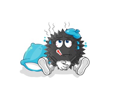 the sea urchin sick vector. cartoon characte